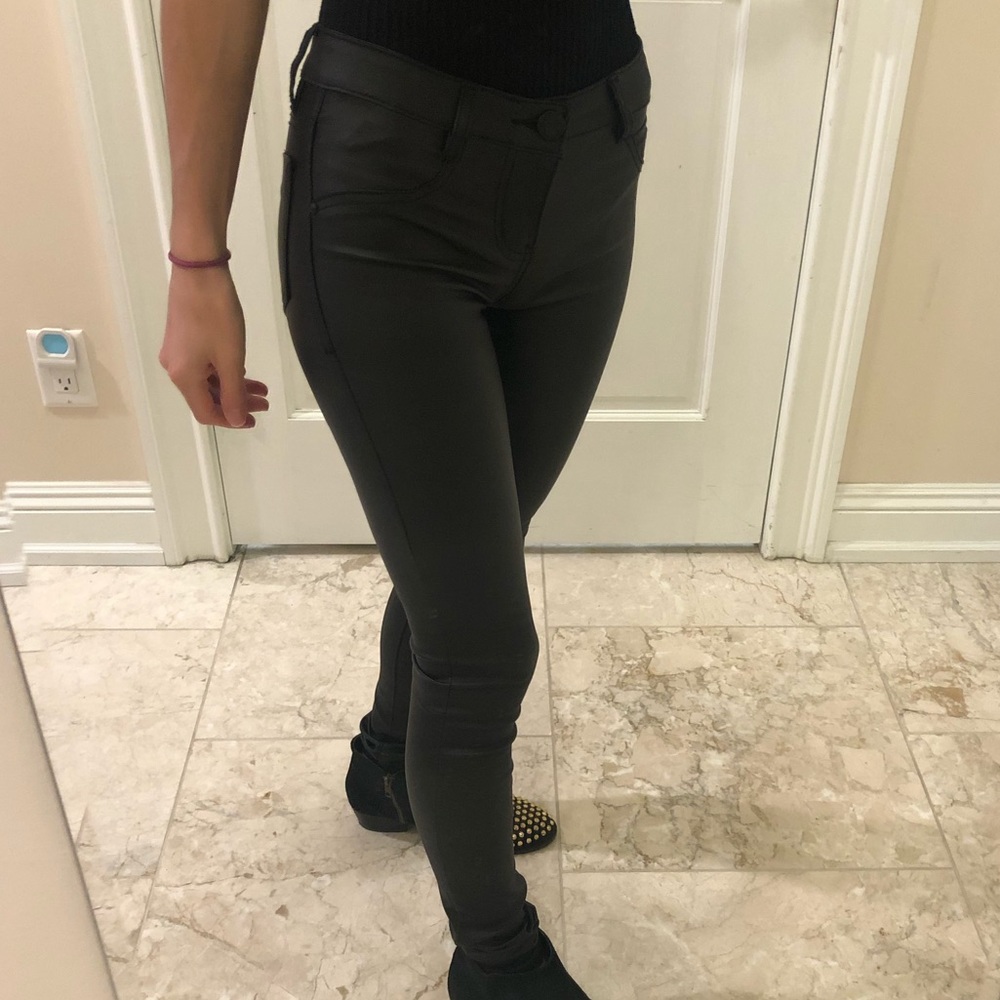 Faux leather pants, black leather pants, leather
